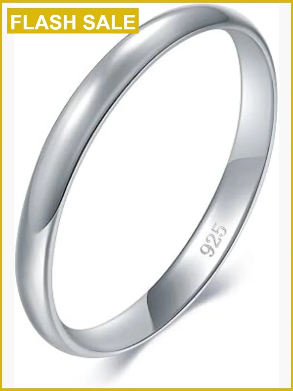 925 Sterling Silver Band Ring - Comfort Fit Wedding Band Stacking Ring